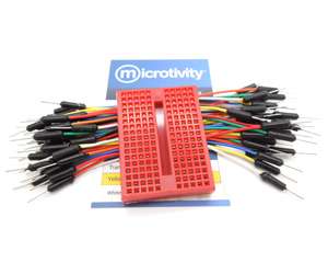Red Edition microtivity IB175 170-point Mini Breadboard for Arduino w/Jumper Wires 