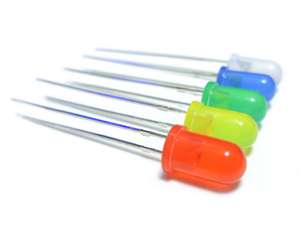 lyse Nominering Etablering 5mm Assorted Diffused LED w/ Resistors (5 Colors, Pack of 50) - microtivity