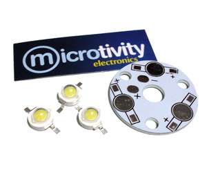 Promotie Raad Noord Amerika 1-watt Ultra-bright White LED (Pack of 3) - microtivity